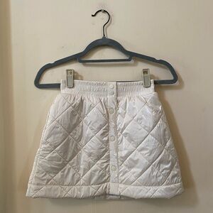 Athleta Girl Toasty Buns Quilted Sherpa Lined Skirt White M 8-10